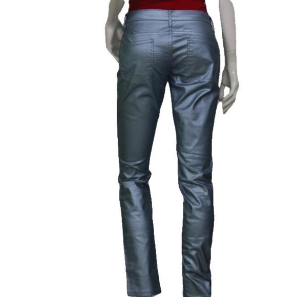 VS Siren Metallic Blue Jean Style Pants Size 6 - Picture 3 of 3